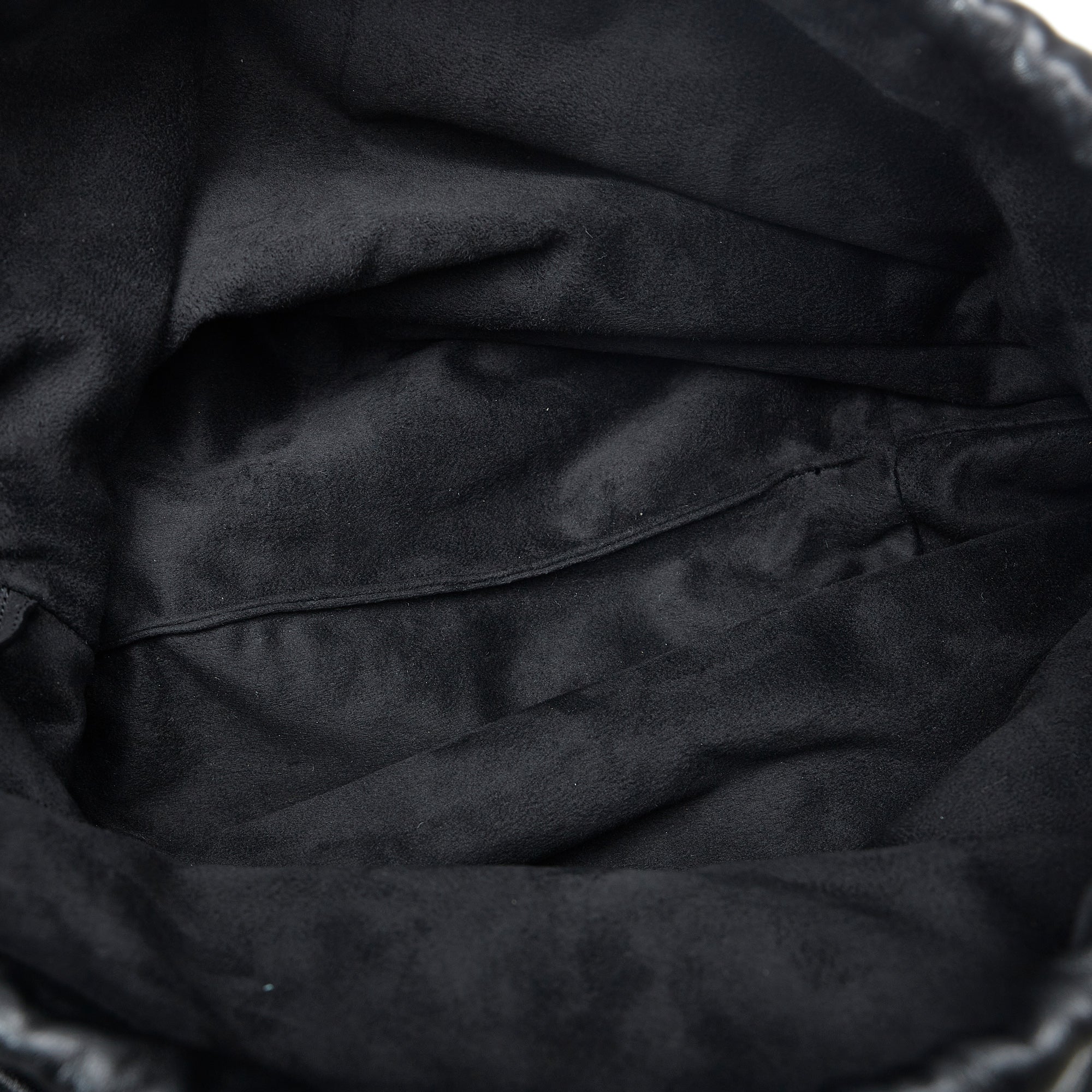 Yves Saint Teddy Drawstring Black Calfskin