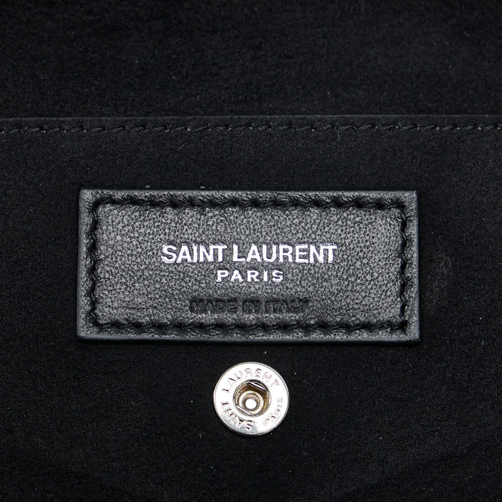 Yves Saint Teddy Drawstring Black Calfskin