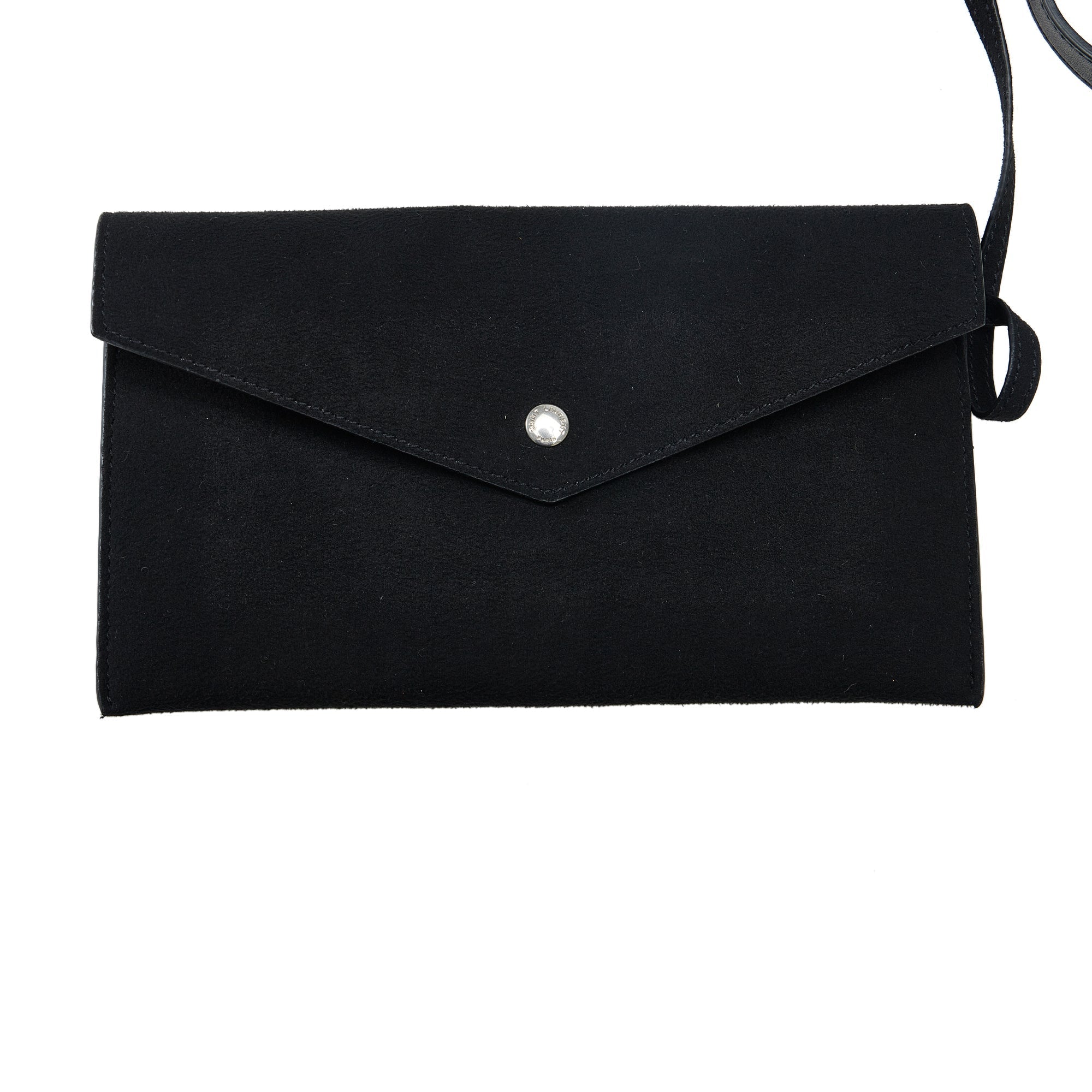 Yves Saint Teddy Drawstring Black Calfskin