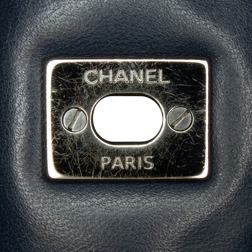 Chanel Classic Double Flap Jumbo Blue Lambskin Gold