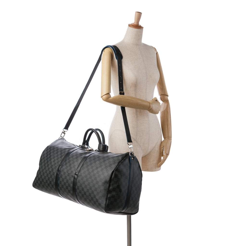 Black Louis Vuitton Damier Graphite Keepall Bandouliere 55 Travel Bag