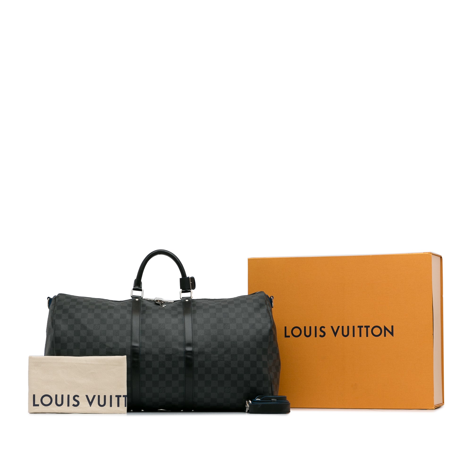 Black Louis Vuitton Damier Graphite Keepall Bandouliere 55 Travel Bag