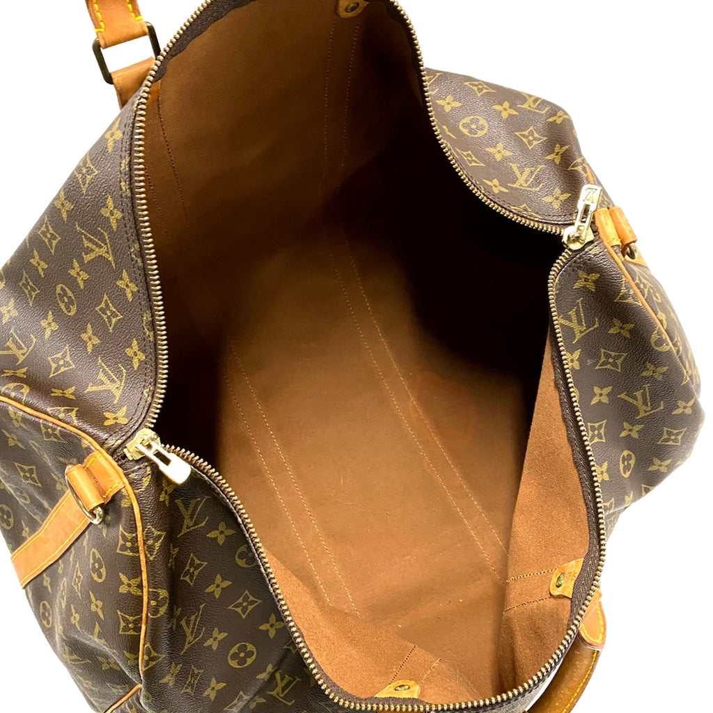 Brown Louis Vuitton Monogram Keepall Bandouliere 55 Travel Bag
