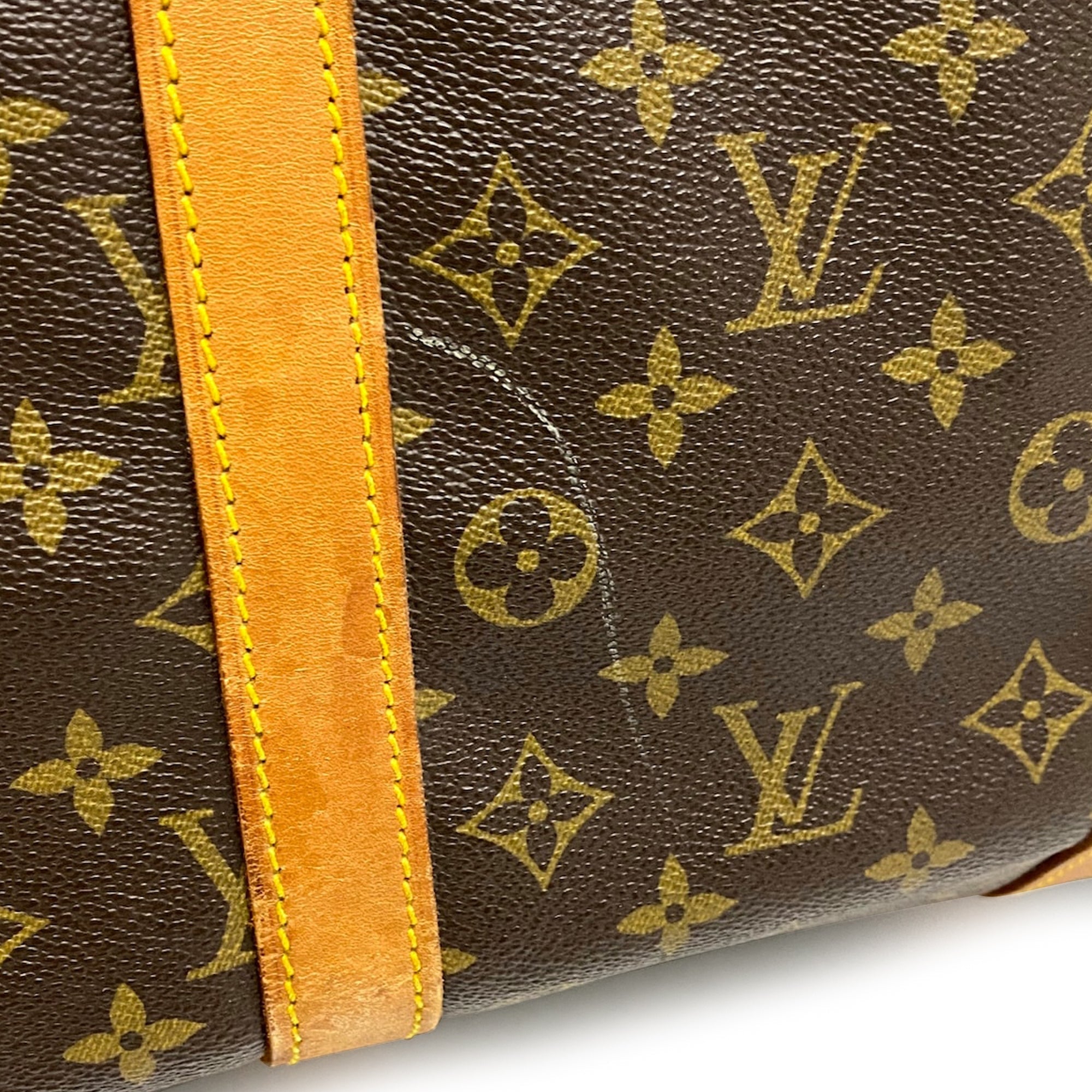 Brown Louis Vuitton Monogram Keepall Bandouliere 55 Travel Bag