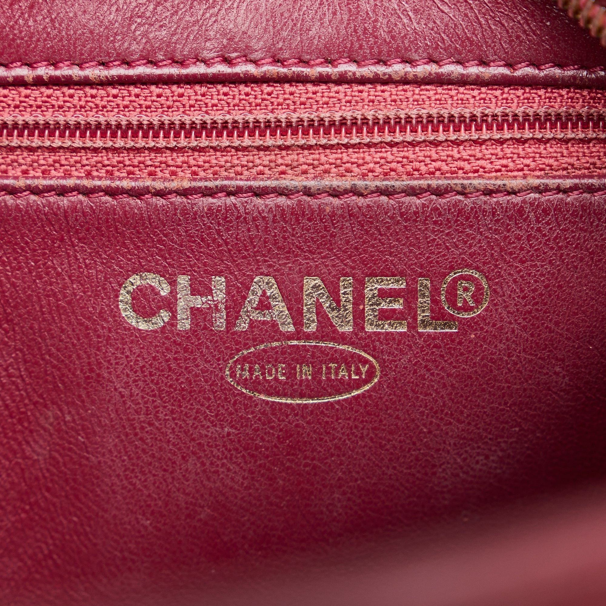 Red Chanel Caviar Medallion Tote