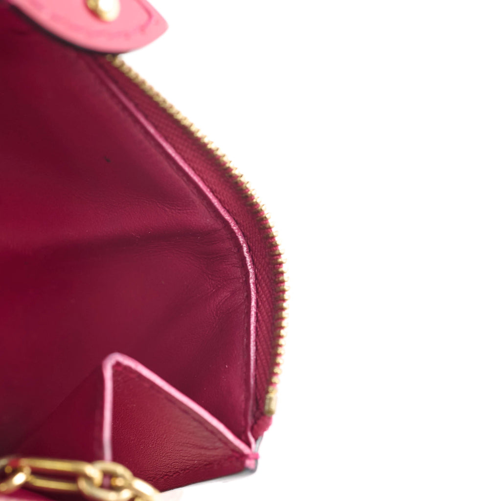 Louis Vuitton Card Key Wallet Vernis Patent Dark Pink