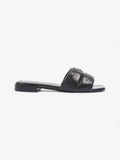 Prada Logo Sandali Quilted Black Nappa Leather EU 38 UK 5
