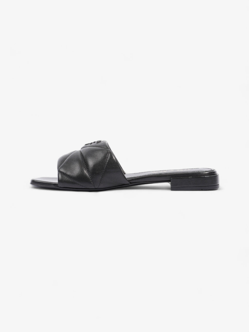Prada Logo Sandali Quilted Black Nappa Leather EU 38 UK 5