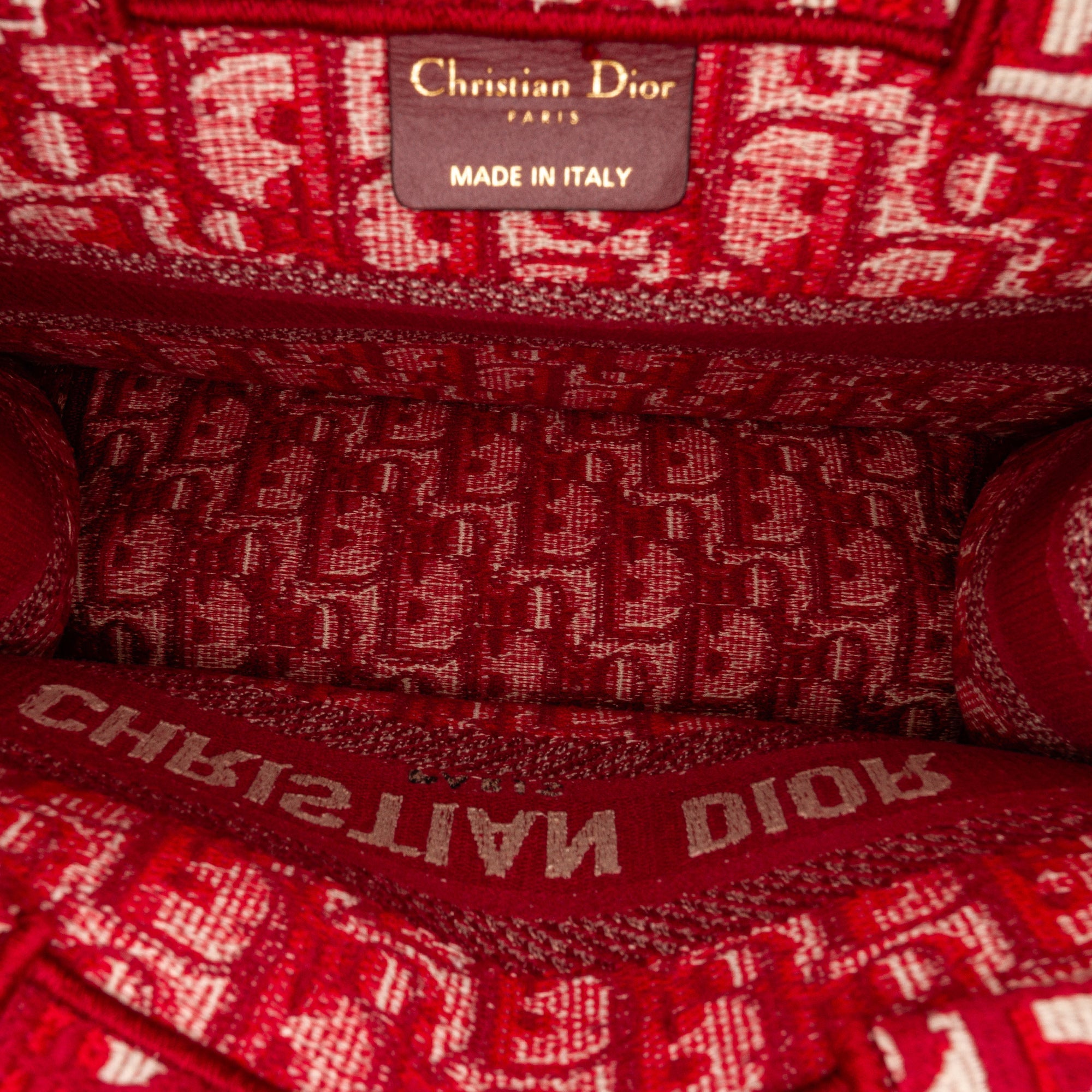 Dior Book Tote Small Red Oblique Canvas