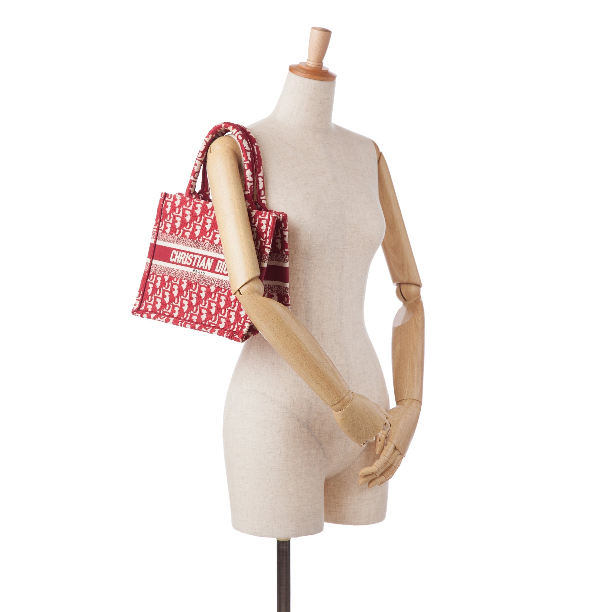 Dior Book Tote Small Red Oblique Canvas