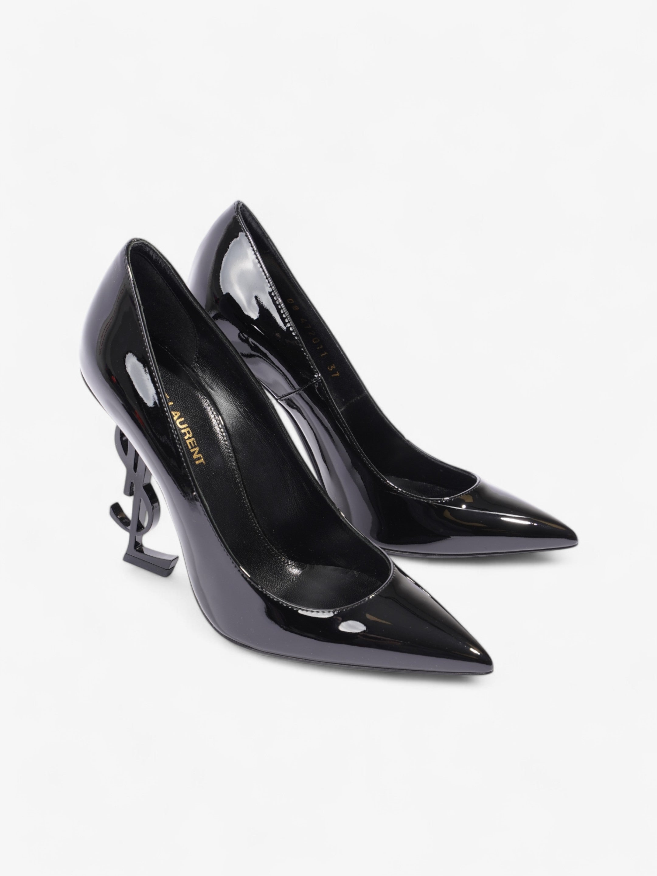 Saint Laurent Opyum Heels 110 Black Patent Leather EU 37 UK 4