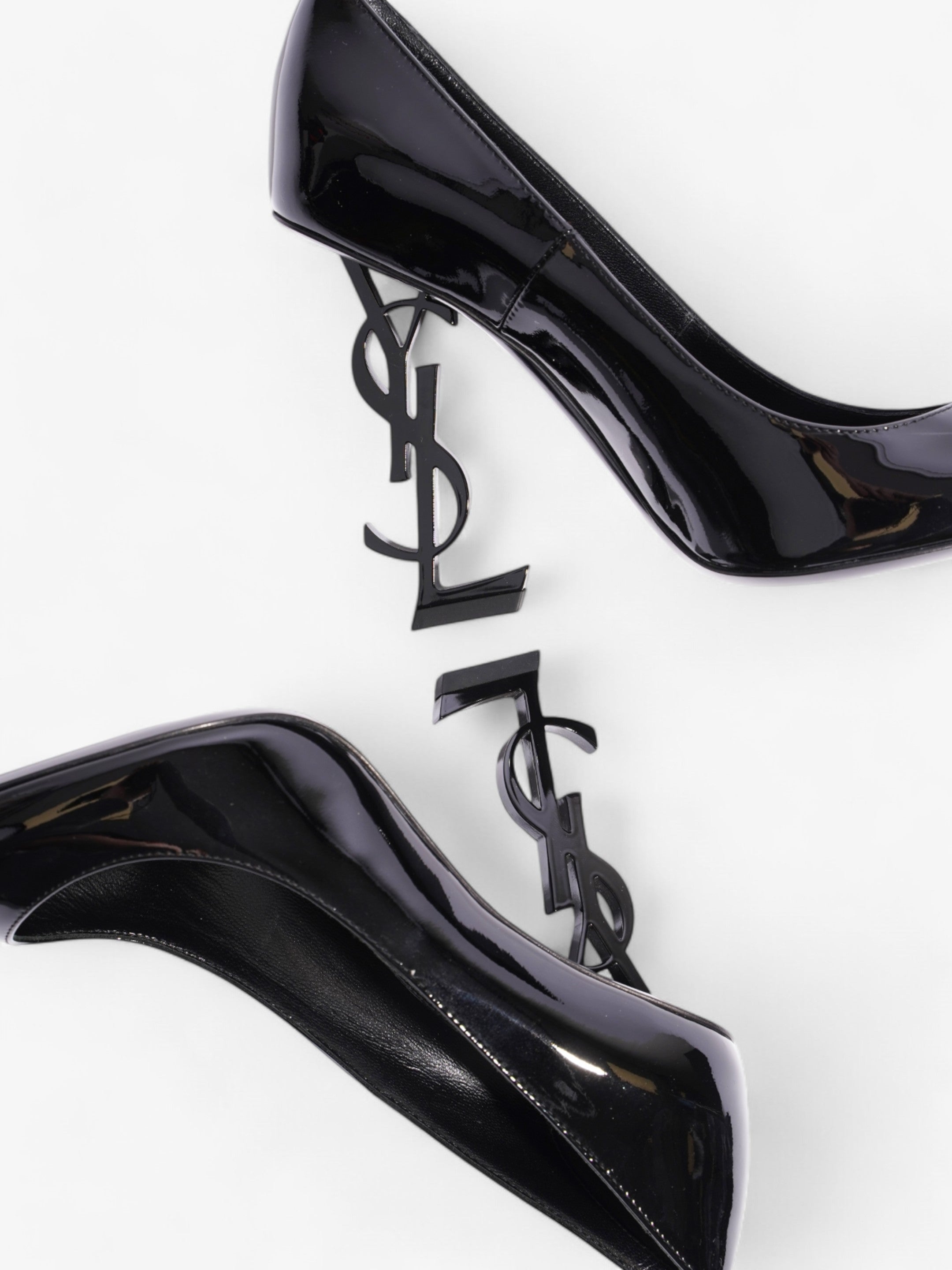 Saint Laurent Opyum Heels 110 Black Patent Leather EU 37 UK 4