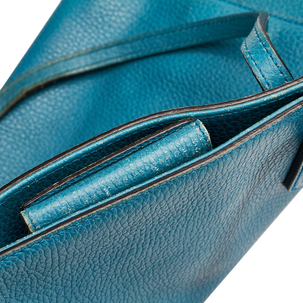 Blue Gucci Medium Swing Leather Tote Bag