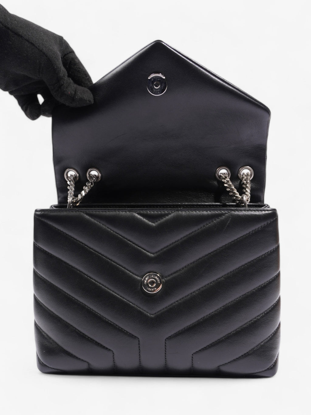 Saint Laurent Lou Lou Black Lambskin Leather Small