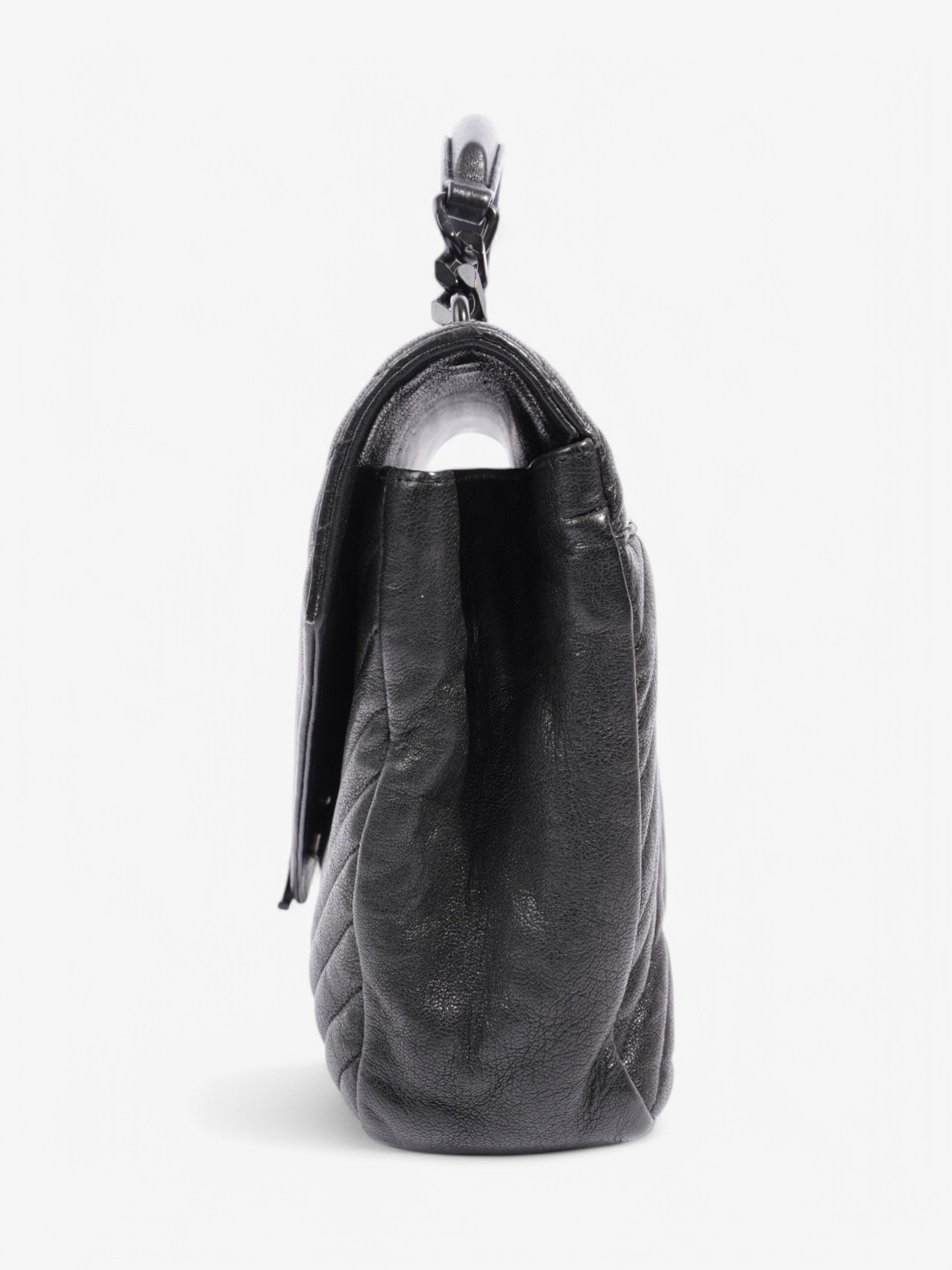 Saint Laurent College Black Lambskin Leather Large