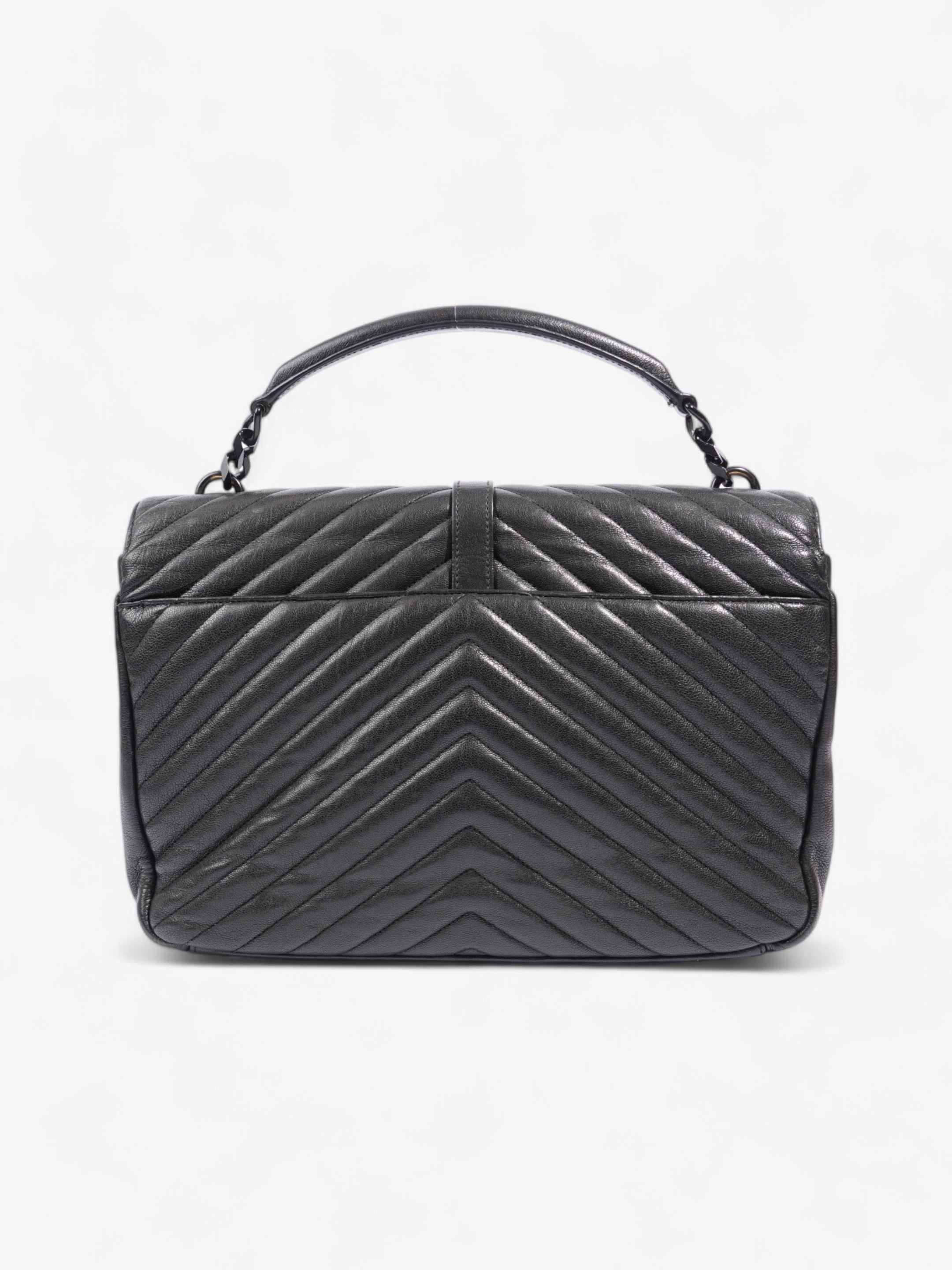 Saint Laurent College Black Lambskin Leather Large