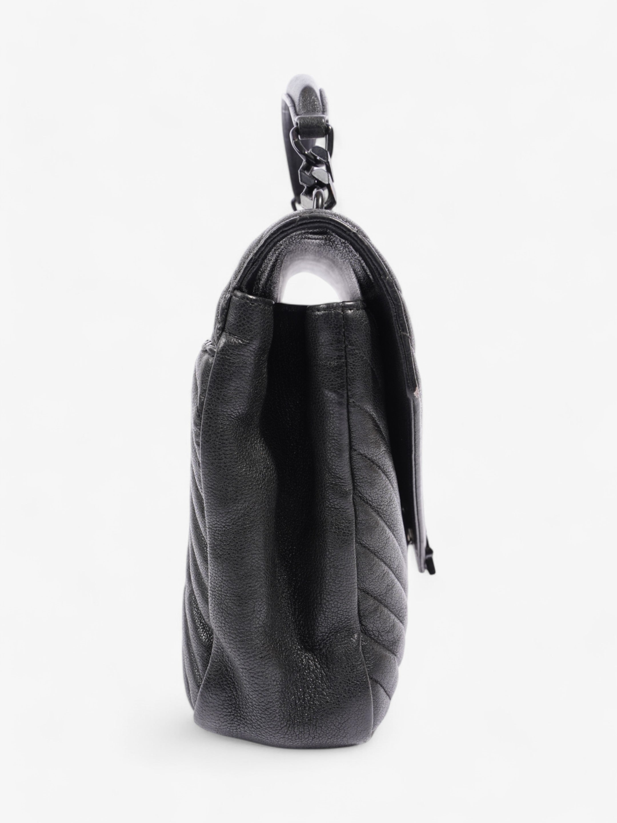 Saint Laurent College Black Lambskin Leather Large
