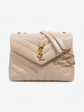 Saint Laurent Lou Lou Dark Beige Calfskin Leather Small