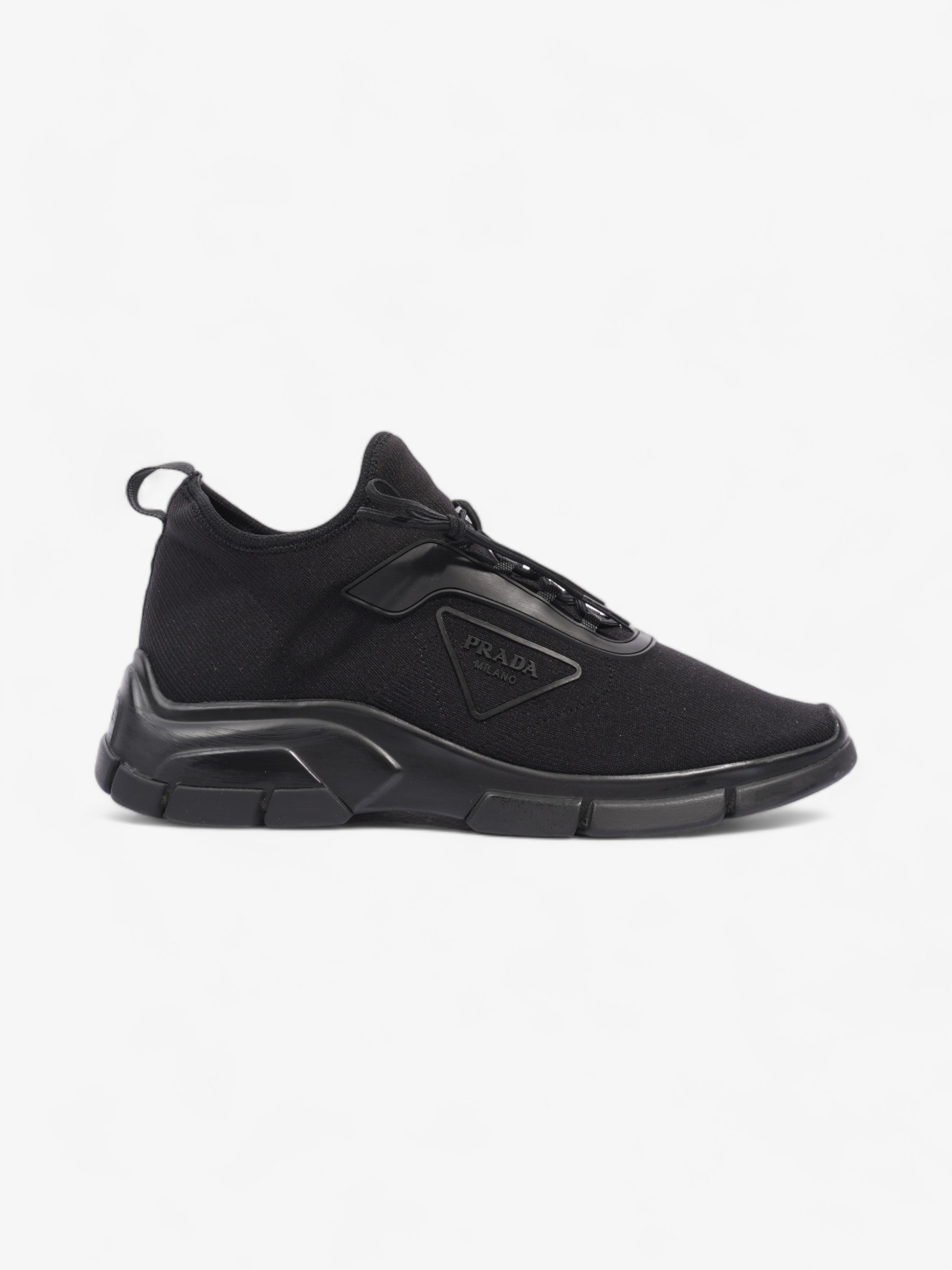 Prada Logo Running Sneakers Black Knit EU 40 UK 6