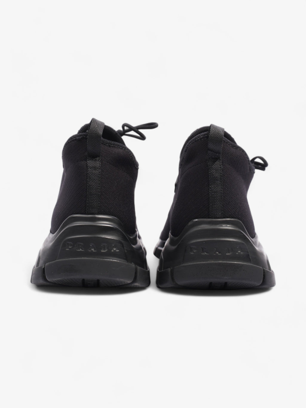 Prada Logo Running Sneakers Black Knit EU 40 UK 6