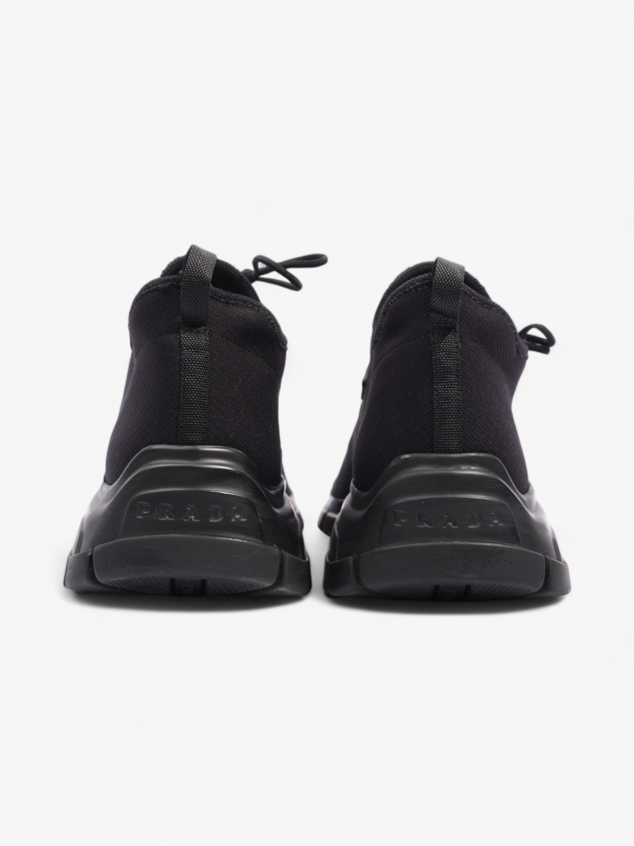 Prada Logo Running Sneakers Black Knit EU 40 UK 6