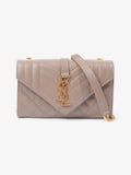 Saint Laurent Envelope Dark Beige Calfskin Leather Small