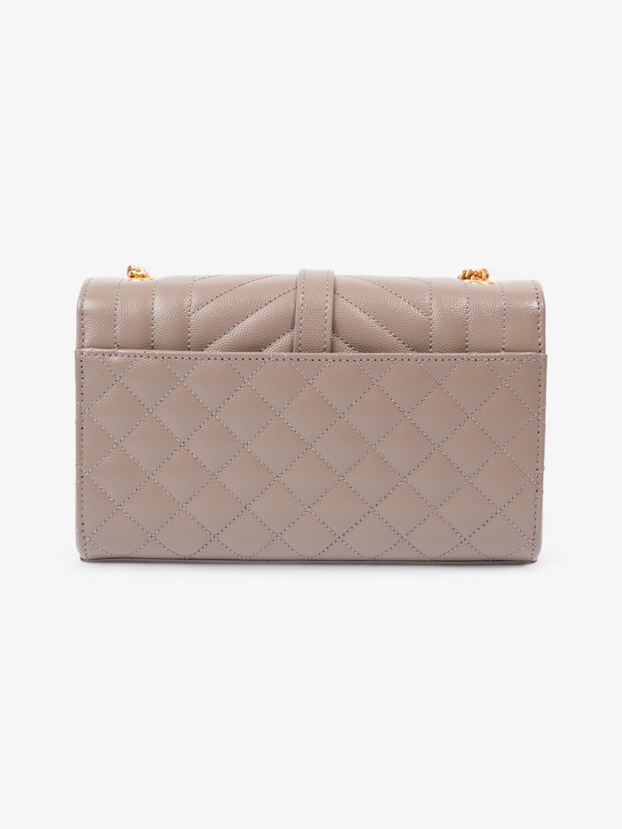 Saint Laurent Envelope Dark Beige Calfskin Leather Small