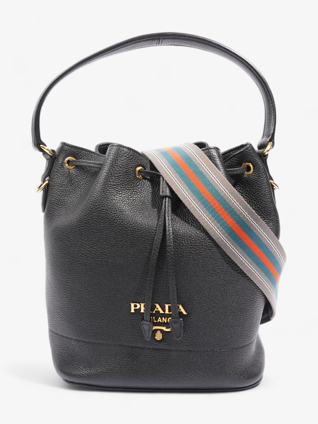 Prada Small Drawstring Black Leather