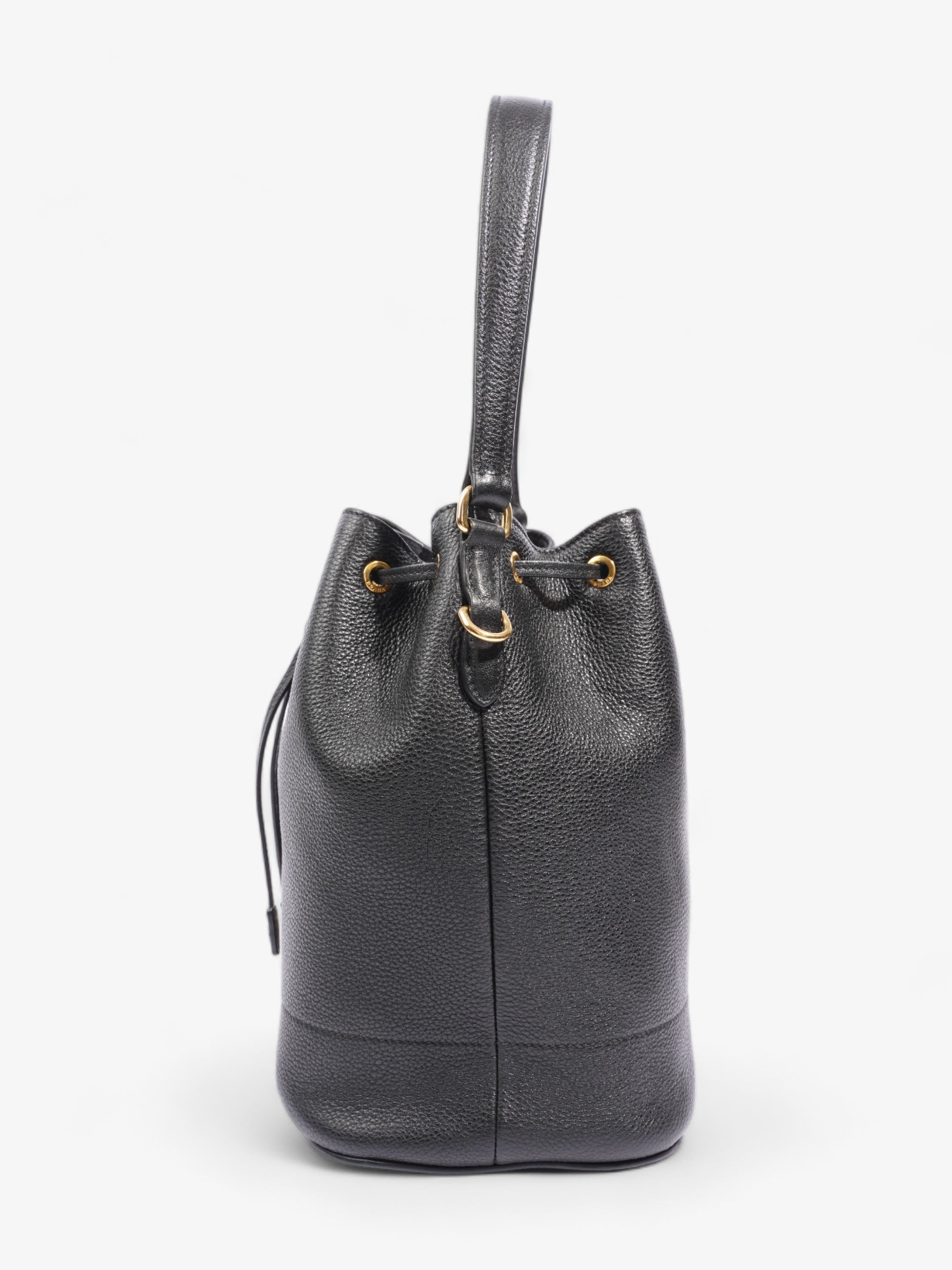 Prada Small Drawstring Black Leather