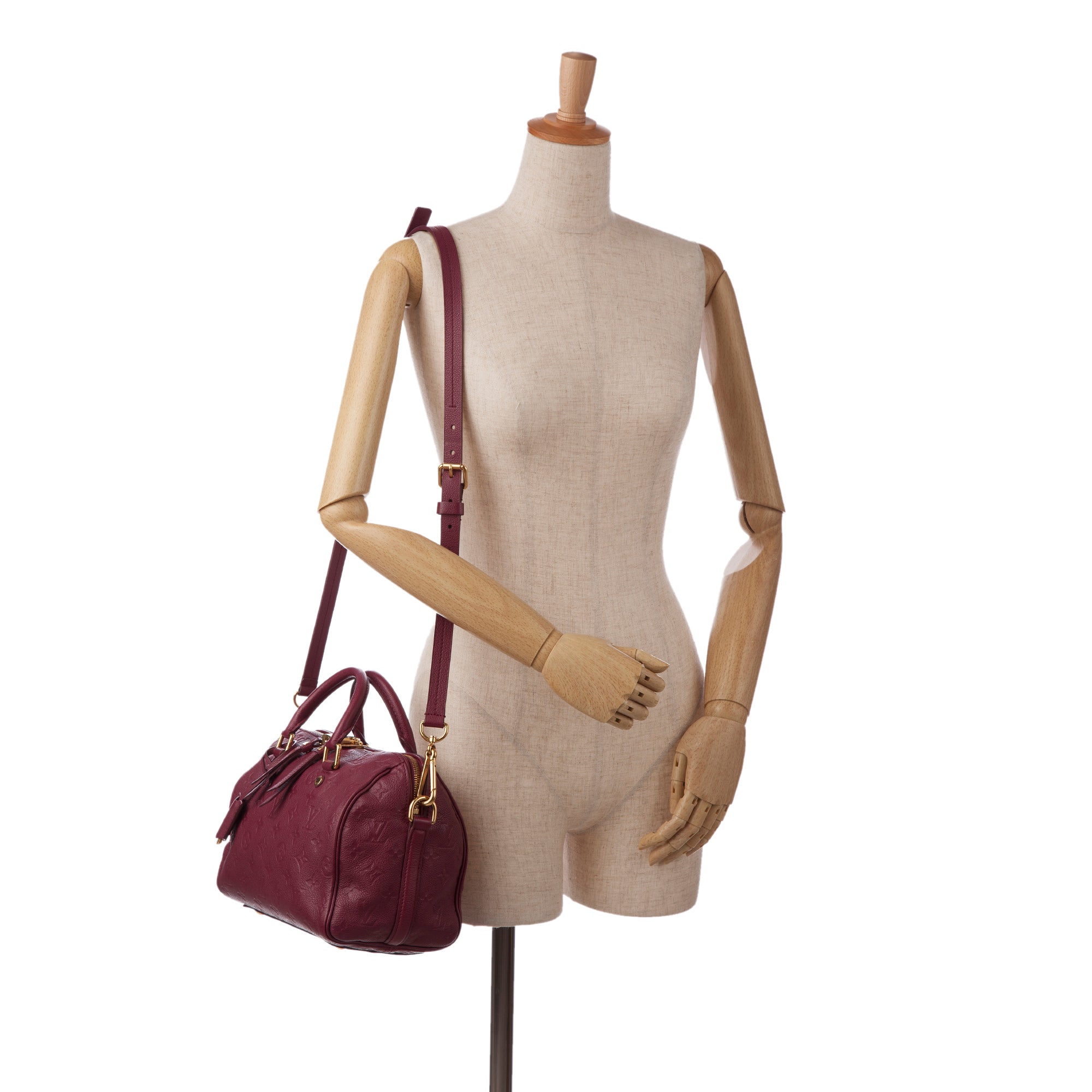Louis Vuitton Speedy BandouliÃƒÆ’Ã‚Â¨re 25 Red Monogram Empreinte