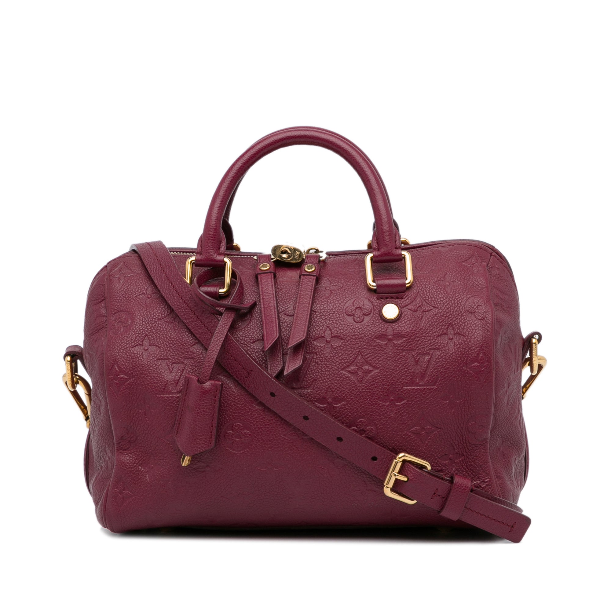 Louis Vuitton Speedy BandouliÃƒÆ’Ã‚Â¨re 25 Red Monogram Empreinte
