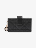 Christian Dior Lady Dior Jasmine Card Holder Black Lambskin Leather