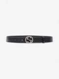 Gucci Interlocking G Belt Black Leather 105cm / 42"