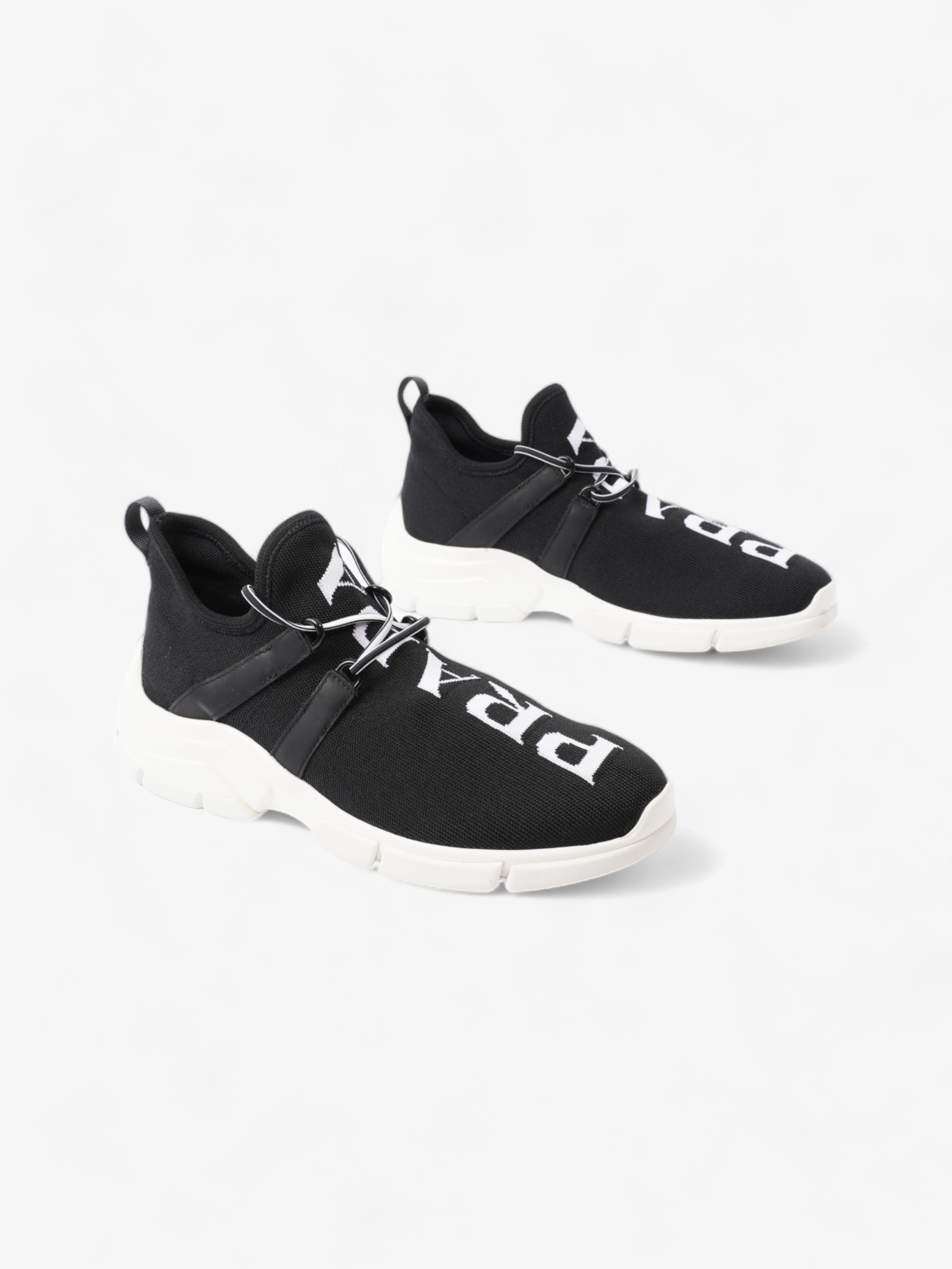 Prada XY Logo Sock Sneakers Black / White Knit EU 37 UK 4