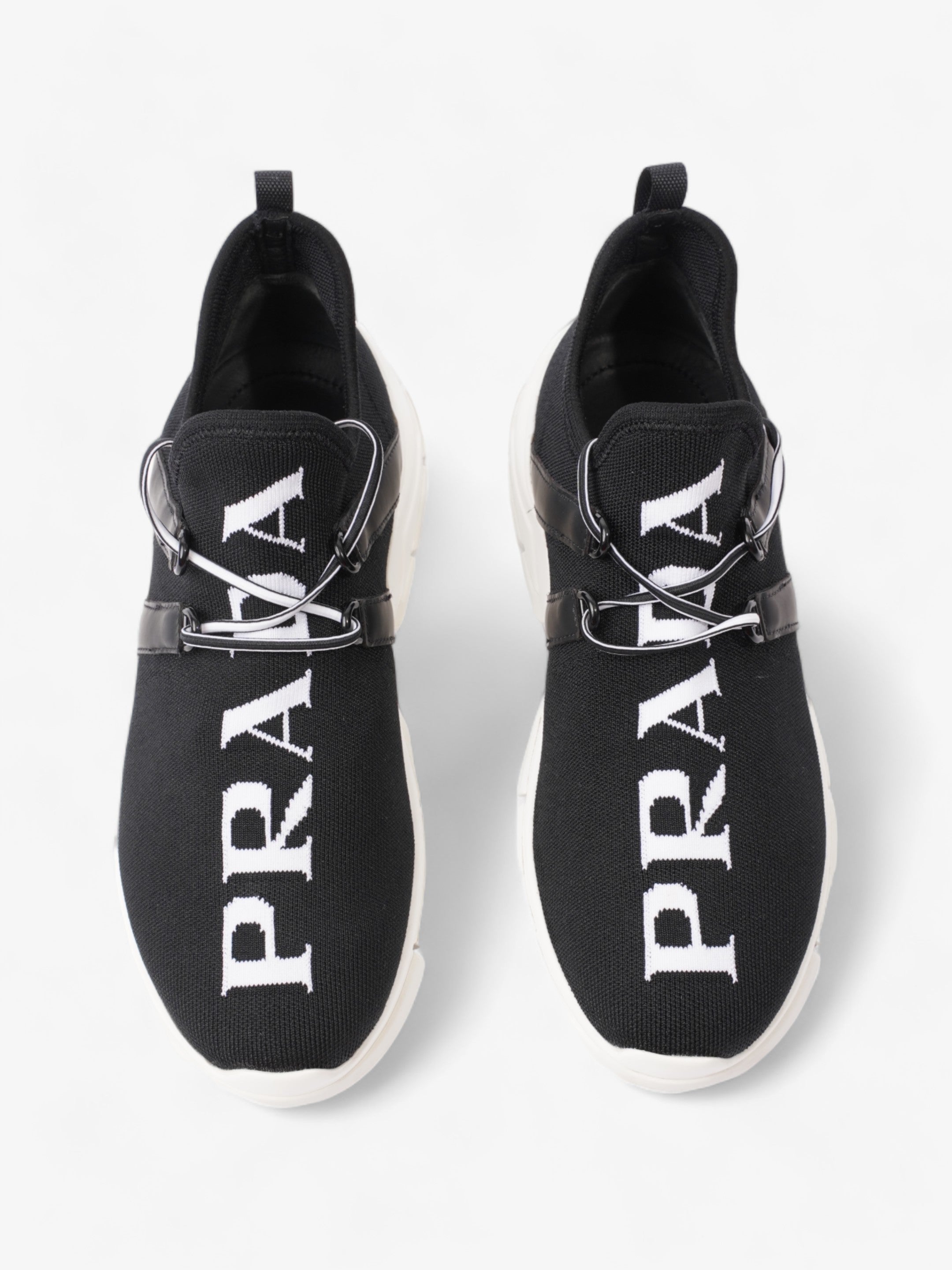 Prada XY Logo Sock Sneakers Black / White Knit EU 37 UK 4