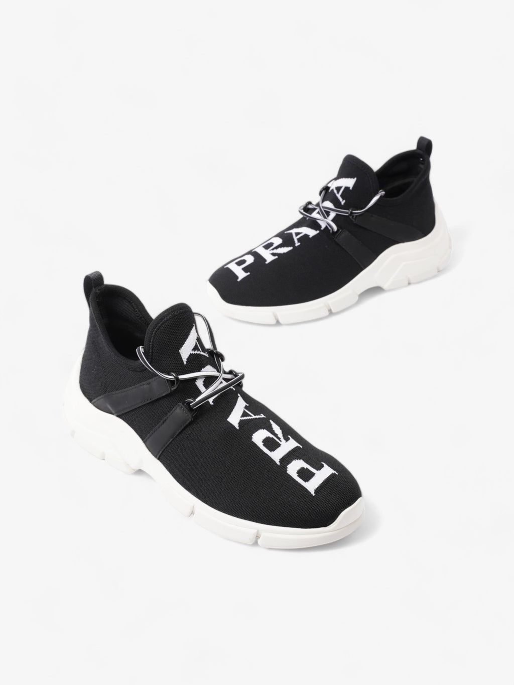Prada XY Logo Sock Sneakers Black / White Knit EU 37 UK 4