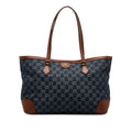Blue Gucci Medium GG Denim Ophidia Shopping Tote