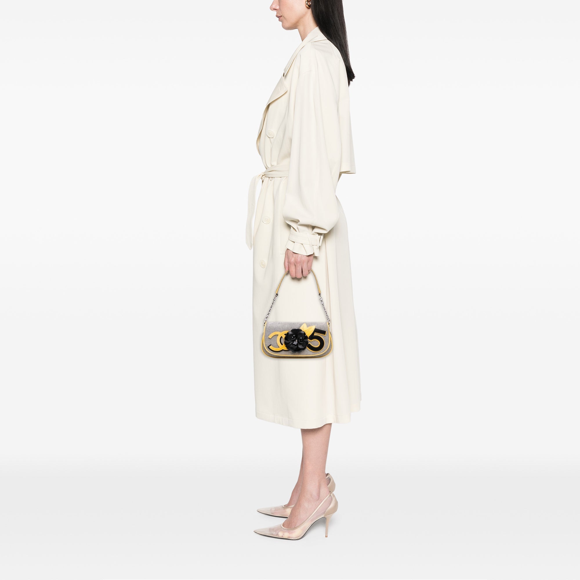 Chanel Canvas Cc Camellia No. 5 Shoulder Bag