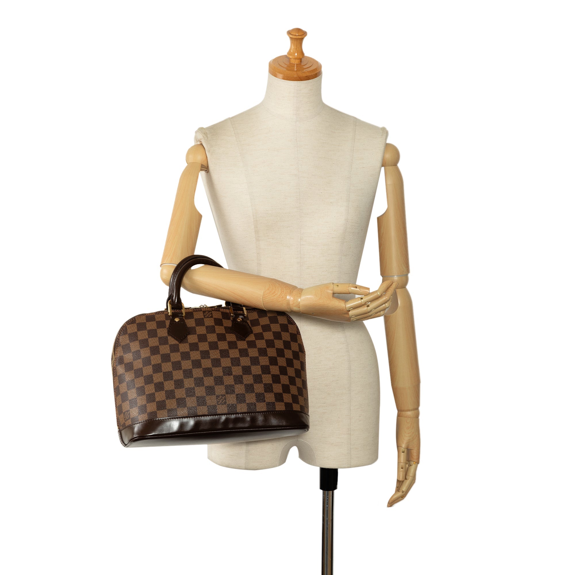 Brown Louis Vuitton Damier Ebene Alma MM Handbag