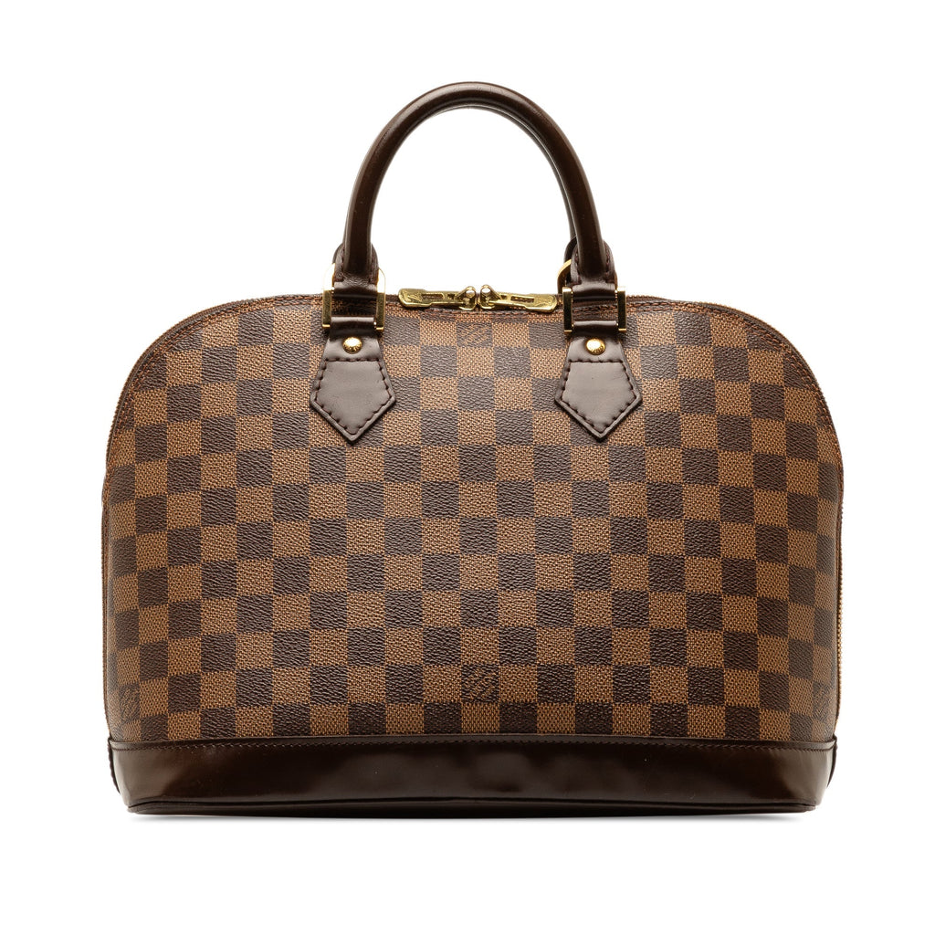 Brown Louis Vuitton Damier Ebene Alma MM Handbag