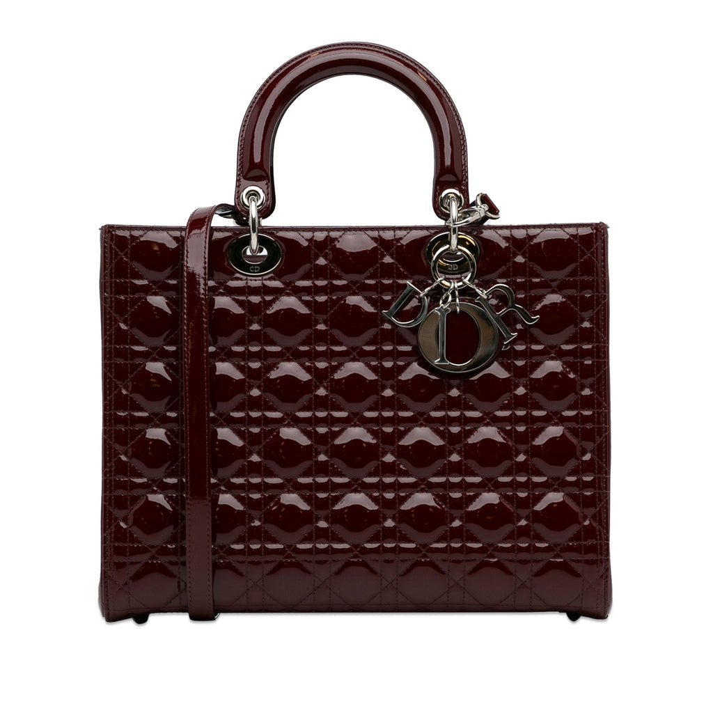 Dior Lady Dior Large Red Patent