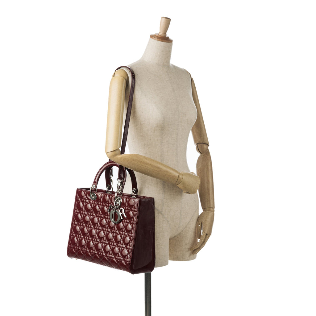 Dior Lady Dior Large Red Patent