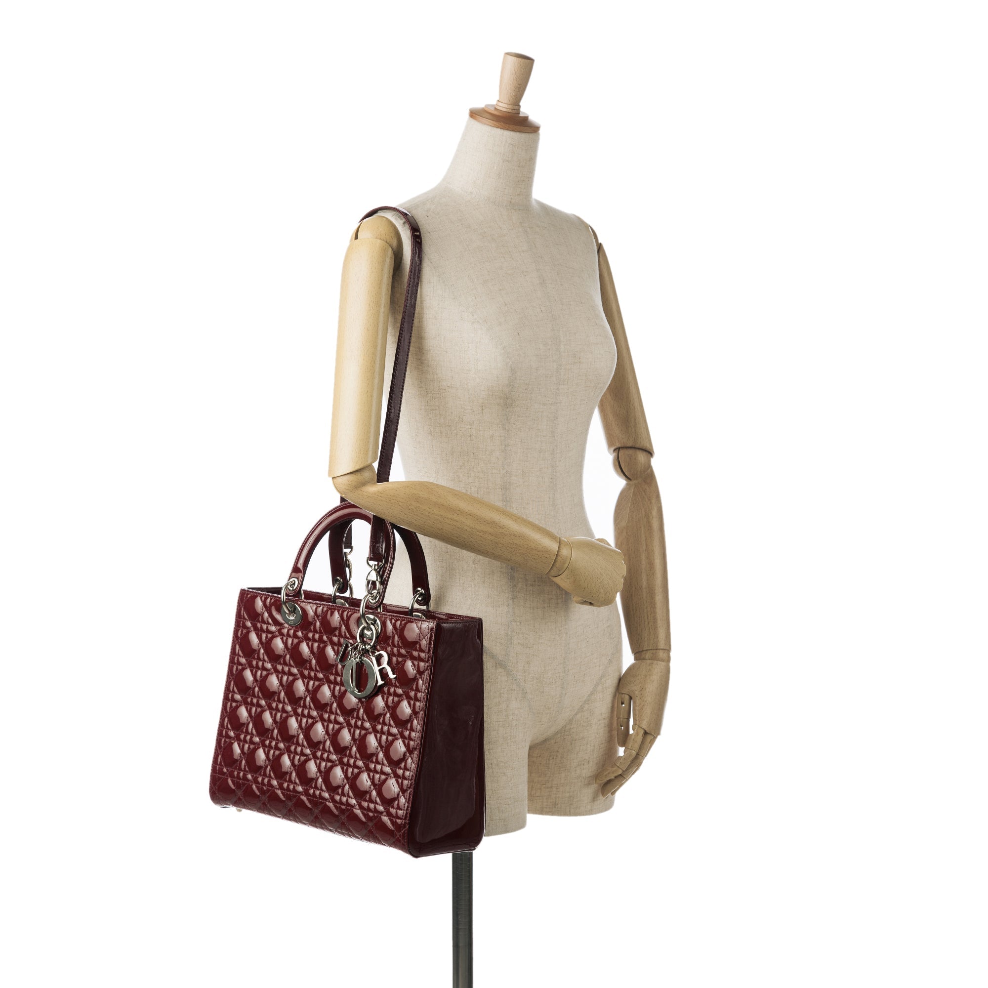 Dior Lady Dior Large Red Patent
