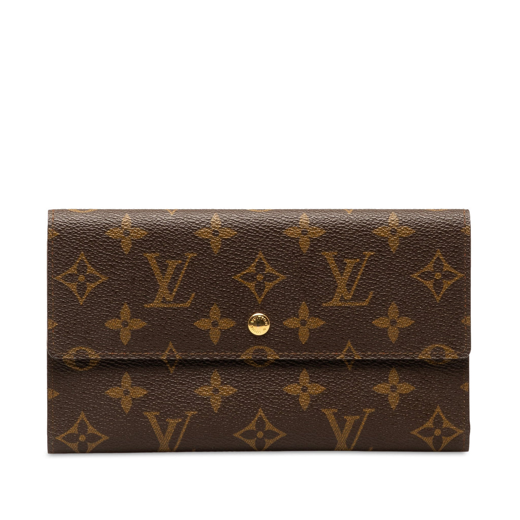 Brown Louis Vuitton Monogram Porte Tresor International Long Wallets