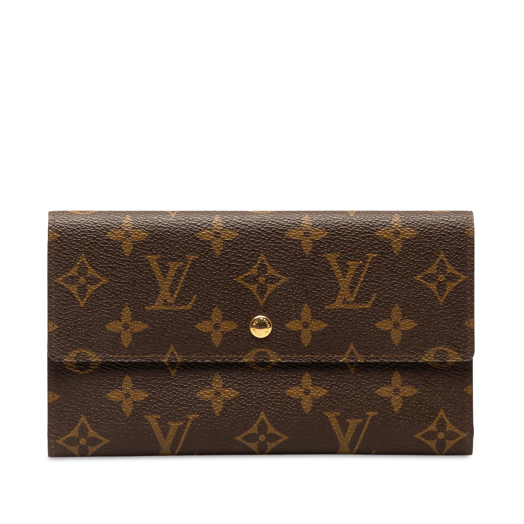 Brown Louis Vuitton Monogram Porte Tresor International Long Wallets