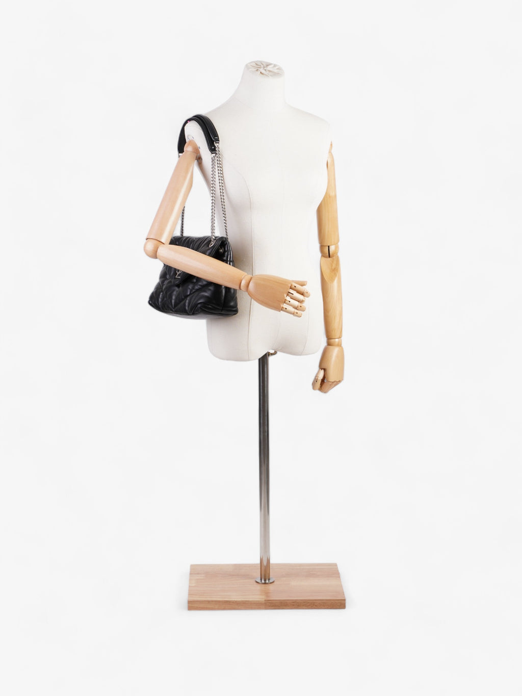 Saint Laurent Lou Lou Puffer Black Lambskin Leather Small