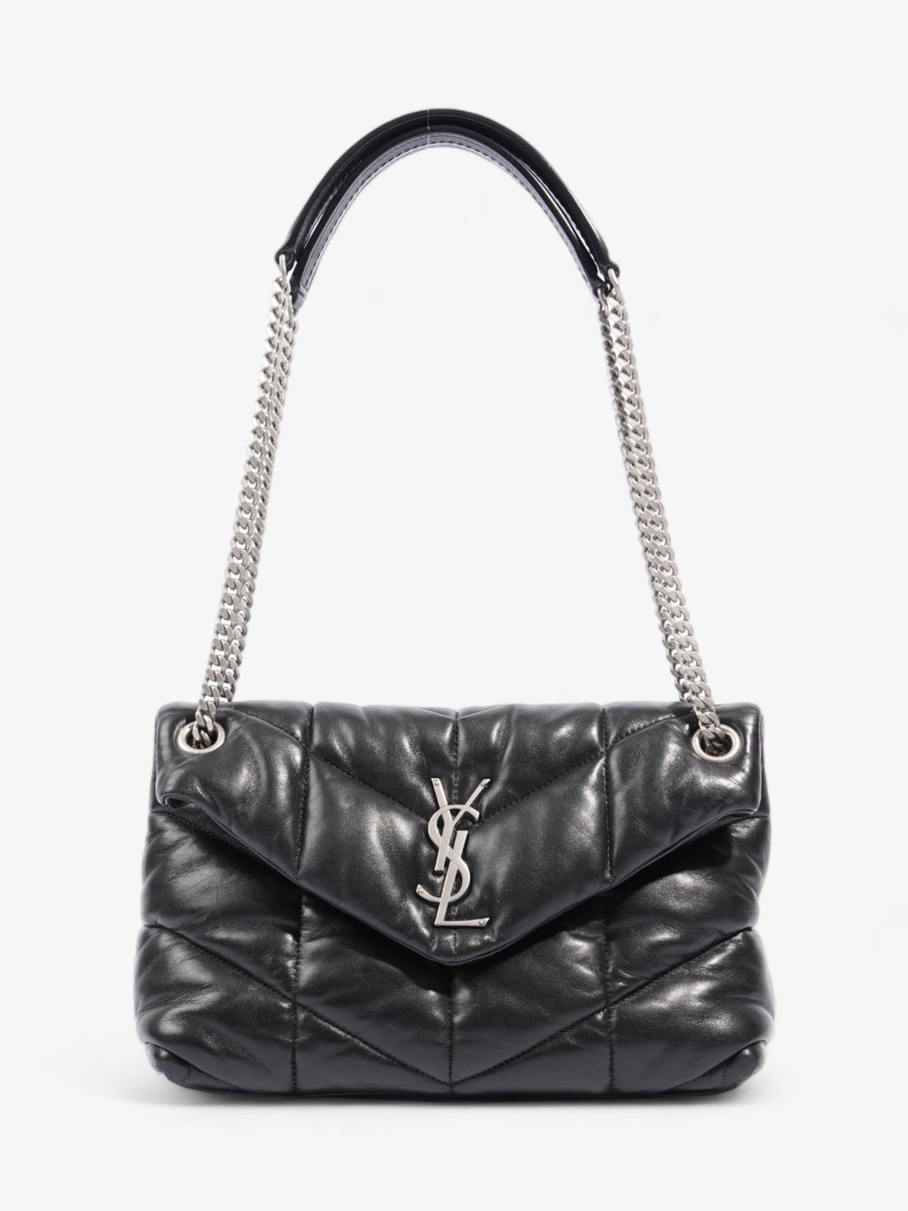Saint Laurent Lou Lou Puffer Black Lambskin Leather Small