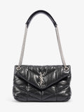 Saint Laurent Lou Lou Puffer Black Lambskin Leather Small