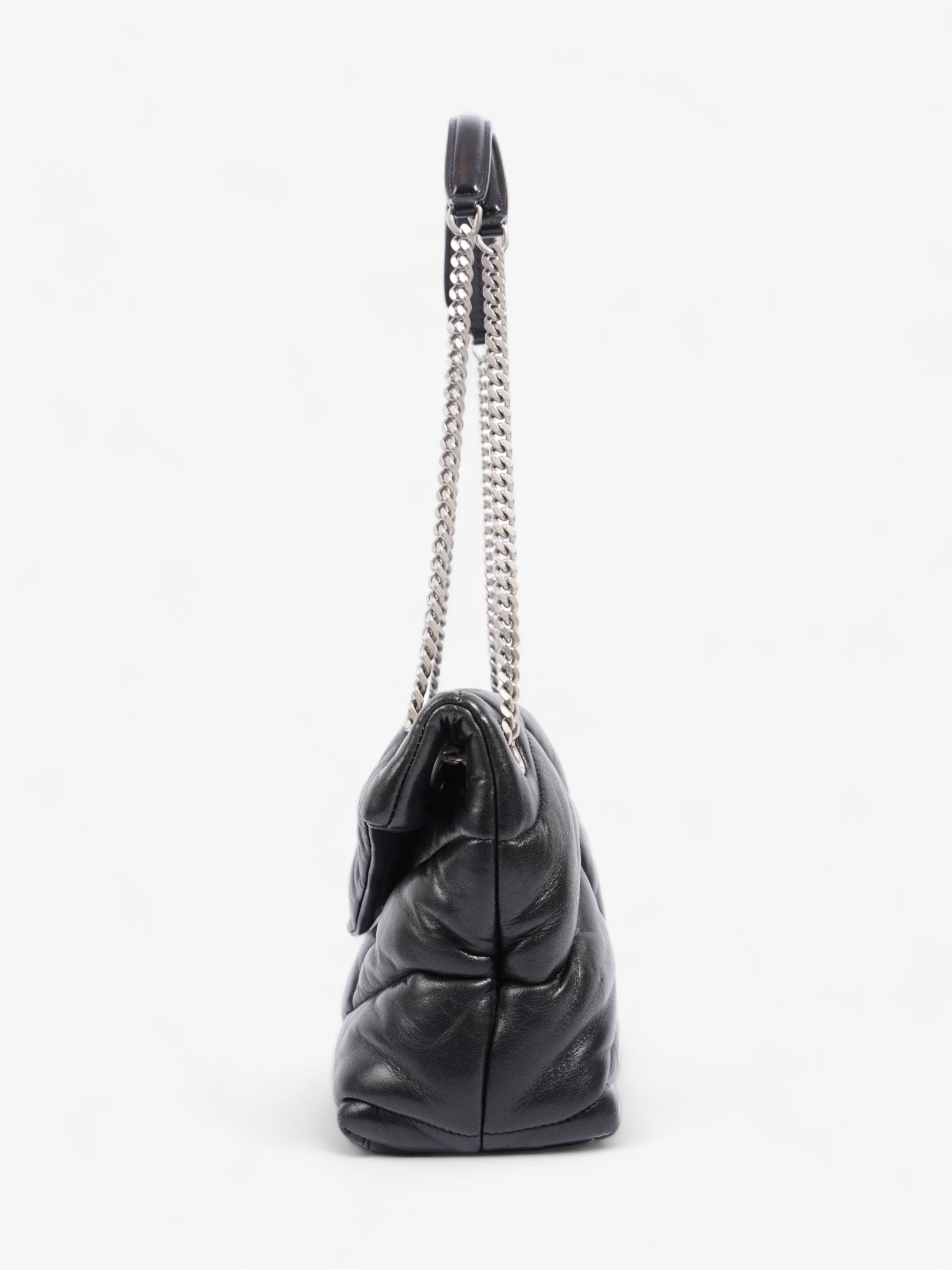 Saint Laurent Lou Lou Puffer Black Lambskin Leather Small