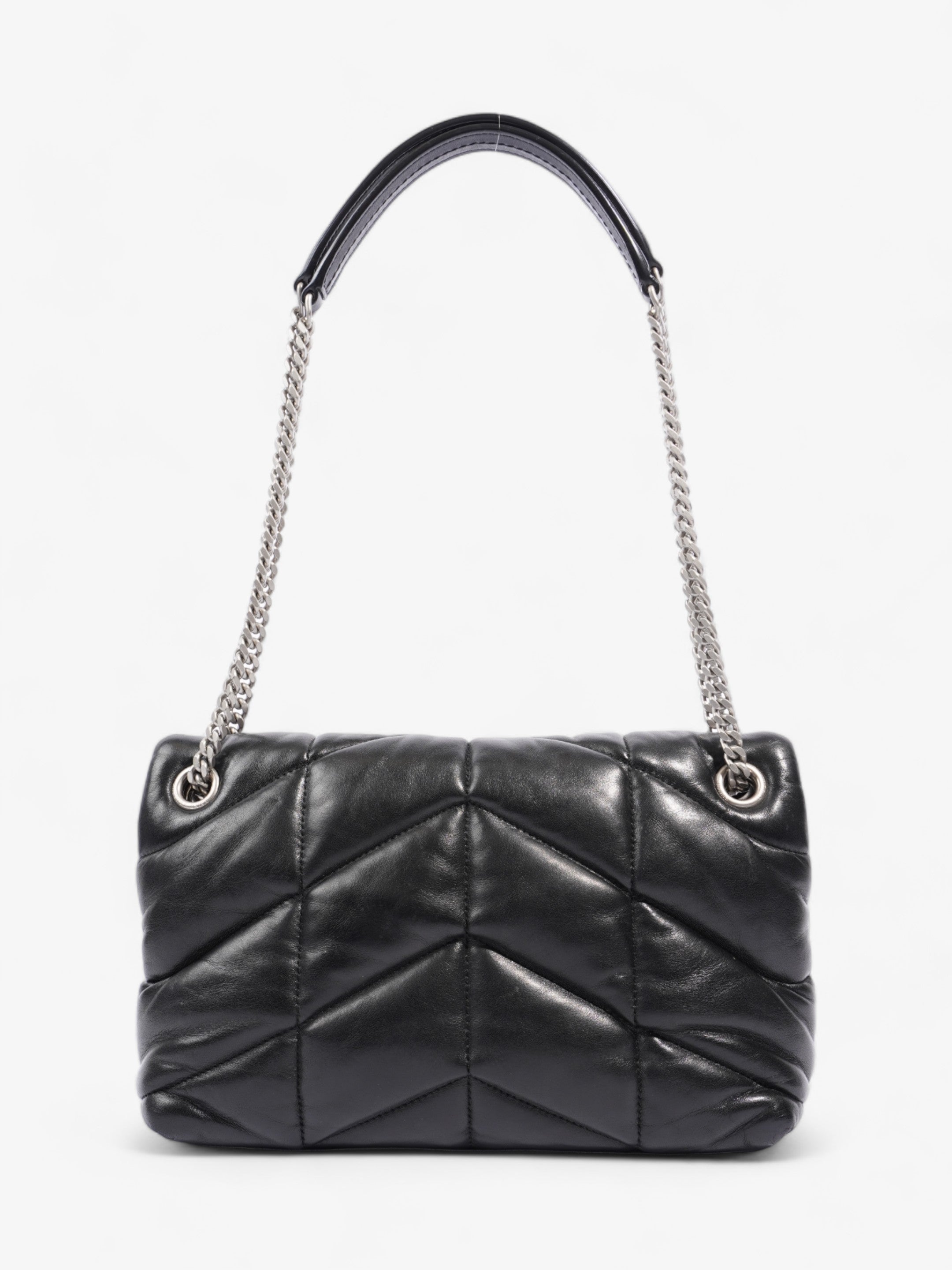 Saint Laurent Lou Lou Puffer Black Lambskin Leather Small